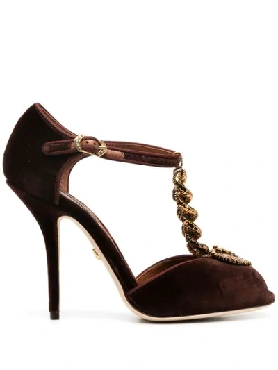 Dolce & Gabbana Devotion High-heel Sandals In Brown