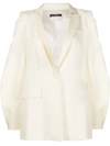 Wandering Balloon-sleeve Blazer In Neutrals