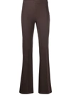 Blanca Vita Fitted Flare Trousers In Brown