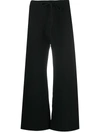 Nili Lotan Kiki Cropped Voile-trimmed Cotton-jersey Track Pants In Black
