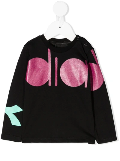 Diadora Junior Babies' Oversized Logo Sweatshirt In Black