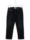 Dondup Teen High-rise Straight Jeans In Blue