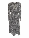 Isabel Marant Étoile Serali Asymmetric Printed Crepe Midi Dress In Black