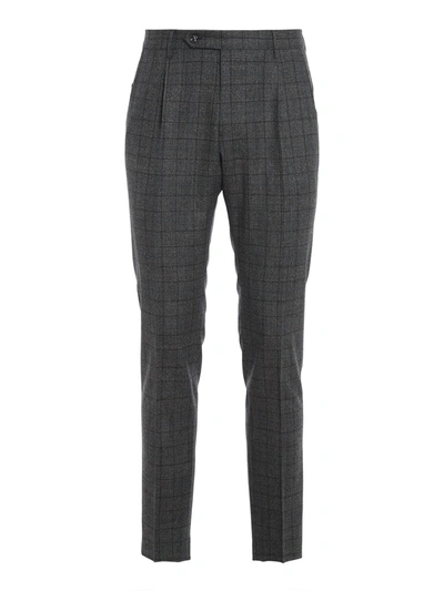 Berwich Prince Of Wales Patterned Pants In Grey