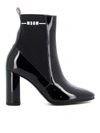 MSGM PATENT LEATHER ANKLE BOOTS IN BLACK