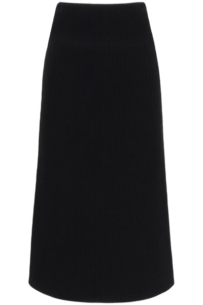 Balenciaga Technical Knit Midi Skirt In Black