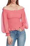 1.state Smocked Off The Shoulder Top In Cherry Blossom