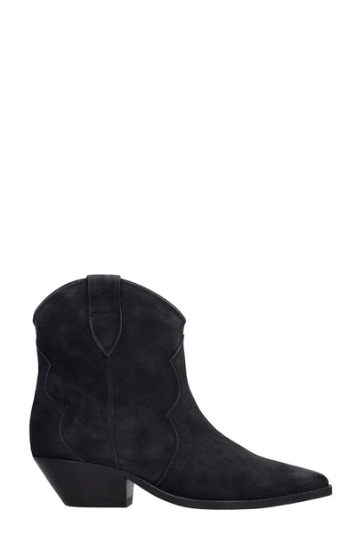 Isabel Marant Gray Dewina Ankle Boots In Black