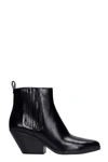 MICHAEL KORS SINCLAIR TEXAN ANKLE BOOTS IN BLACK LEATHER,11582172