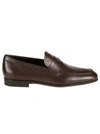 Tod's Classic Logo Stamped Loafers In Moro