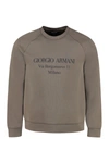 Giorgio Armani Printed Cotton Sweatshirt In Grey