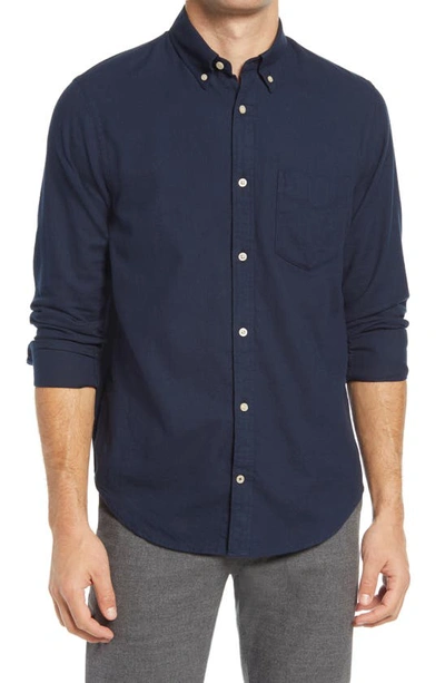 Nn07 Levon 5159 Slim Fit Flannel Button-down Shirt In Navy Blue