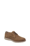Johnston & Murphy Holden Wingtip Shoe In Tan Embossed Oiled Nubuck