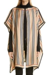 BURBERRY ICON STRIPE SILK TWILL CAPE,8031540