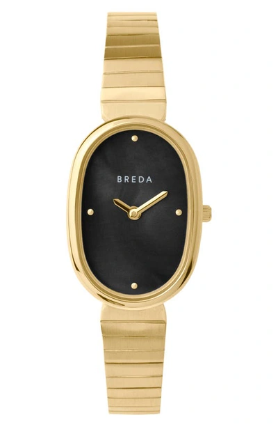 Breda Jane Genuine Stone Dial Gold Bracelet Watch