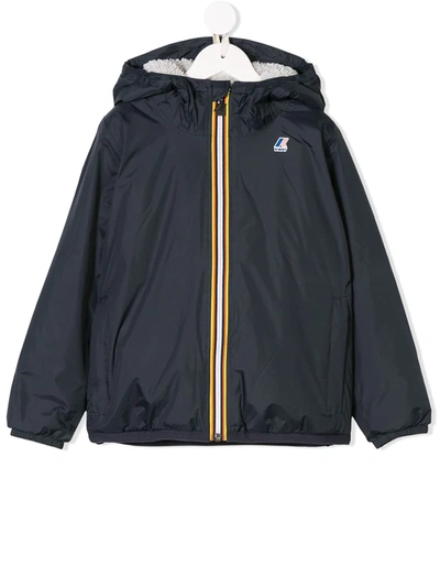 K-way Kids' Zipped Jacket In Blue