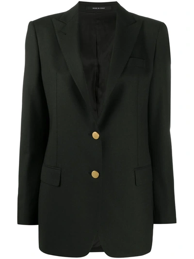 Tagliatore Contrast-button Blazer In Black