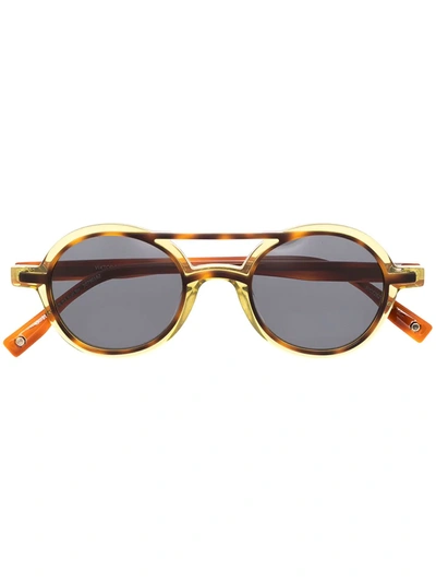 Viktor & Rolf Round-frame Tortoiseshell Sunglasses In Yellow