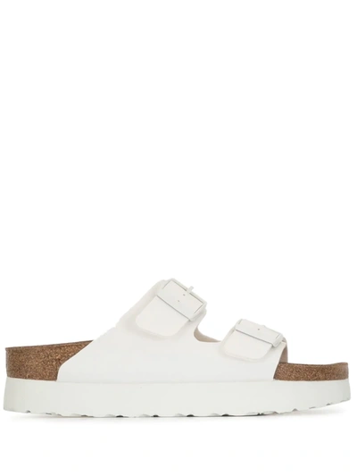 Birkenstock Papillo Arizona Platform Vegan White Sandals In White/white