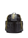 FENDI LOGO PRINT STRIPED BACKPACK