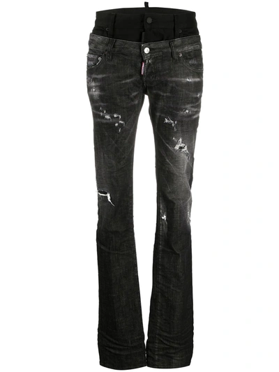 Dsquared2 Sharpei Straight-leg Jeans In Black