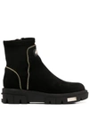 DKNY ZIP TRIM ANKLE BOOTS