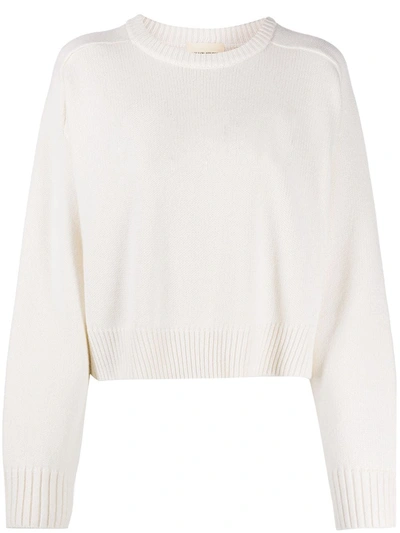 Loulou Balloon Sleeve Jumper In White