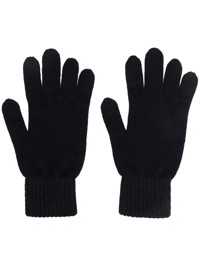 Apc Knitted Cashmere-blend Gloves In Blue