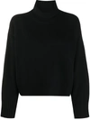 Loulou Studio Cashmere Drop-shoulder Turtleneck Sweater In Black