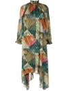 CHUFY ABSTRACT PATTERNED MIDI DRESS