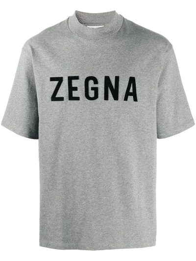 Ermenegildo Zegna Logo-print T-shirt In Grey