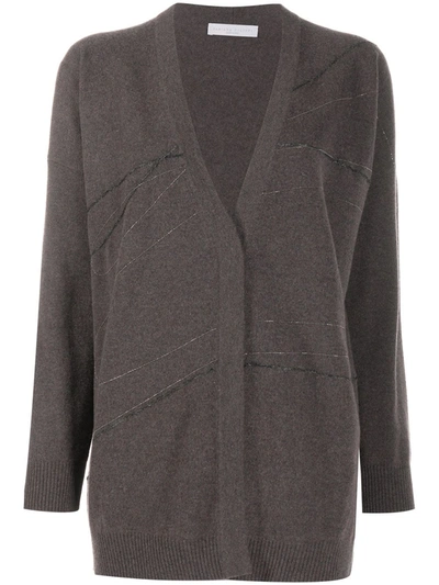 Fabiana Filippi Bead-embellished Cardigan In Grey