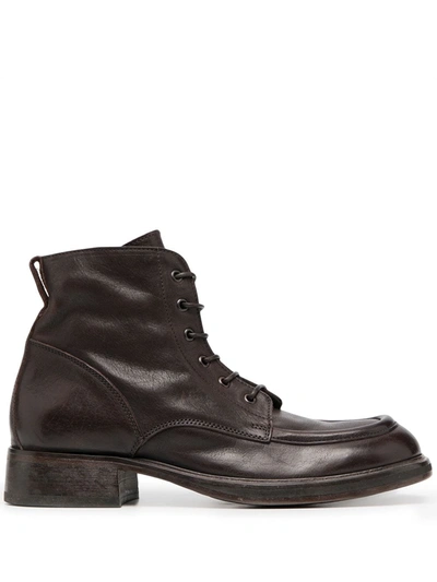 Moma Lace-up Ankle Boots In Brown