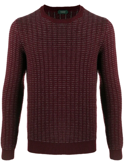 Zanone Crew Neck Knitted Jumper In Red