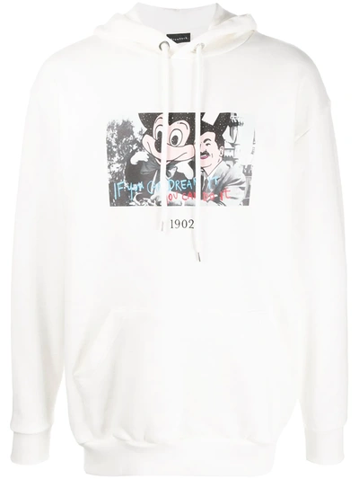 Throwback Walt Graphic-print Cotton Hoodie In White