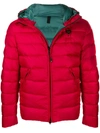 Blauer Hooded Zip-up Down Jacket In Red