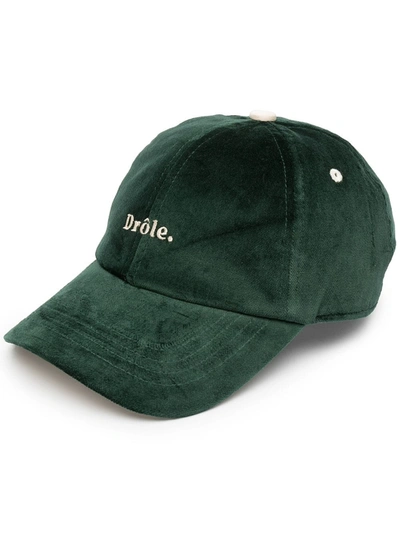 Drôle De Monsieur Embroidered Logo Cap In Green