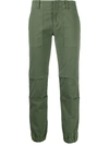 Nili Lotan Military Cropped Stretch Cotton-twill Trousers In Olive