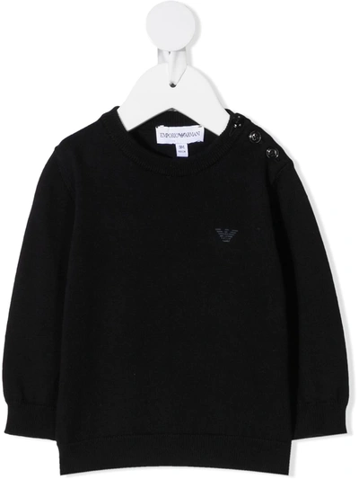 Emporio Armani Babies' Chest Logo Sweatshirt In Blue