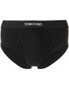 Tom Ford Black Logo Waistband Briefs In Black