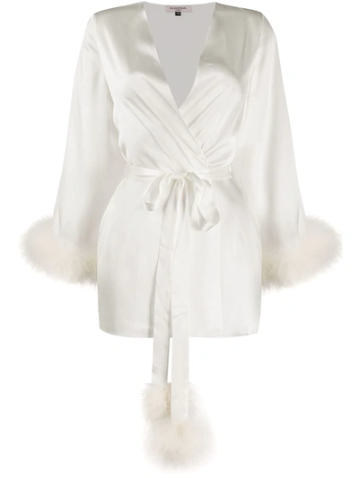 Gilda & Pearl Pillow Talk Satin Robe In White