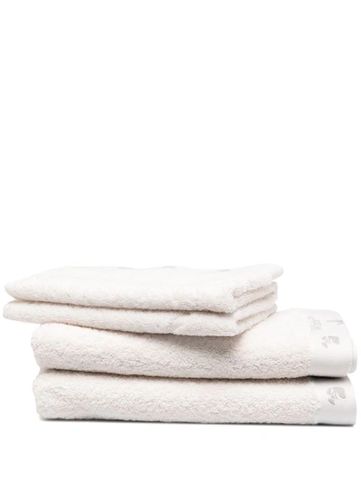 Off-white Embroidered Logo Towels (set Of 2) In White