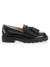Stuart Weitzman Mila Lift Patent Leather Loafers In Black