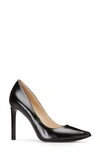 Nine West Tatiana Pointed Toe Pump In Black Leather