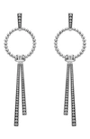 Lagos Signature Caviar Bead & Circle Drop Earrings In Silver