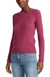 Polo Ralph Lauren Women's Julianna Crewneck Cable Knit Sweater In Comfrey Heather