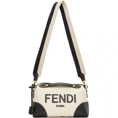 Fendi By The Way 皮质帆布斜挎包 In White