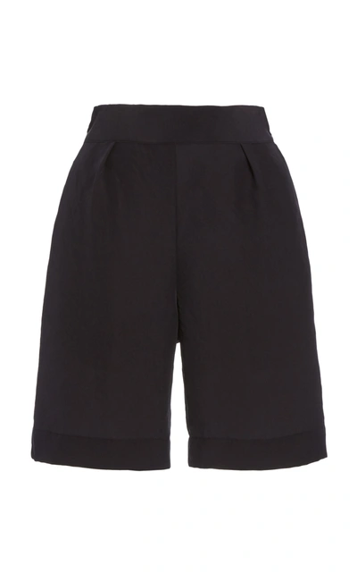 Anemos + Net Sustain Linen And Cupro-blend Shorts In Black