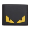 FENDI BLACK & YELLOW BAG BUGS BIFOLD WALLET