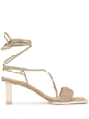 Jacquemus Adour Suede Sandals In Neutrals
